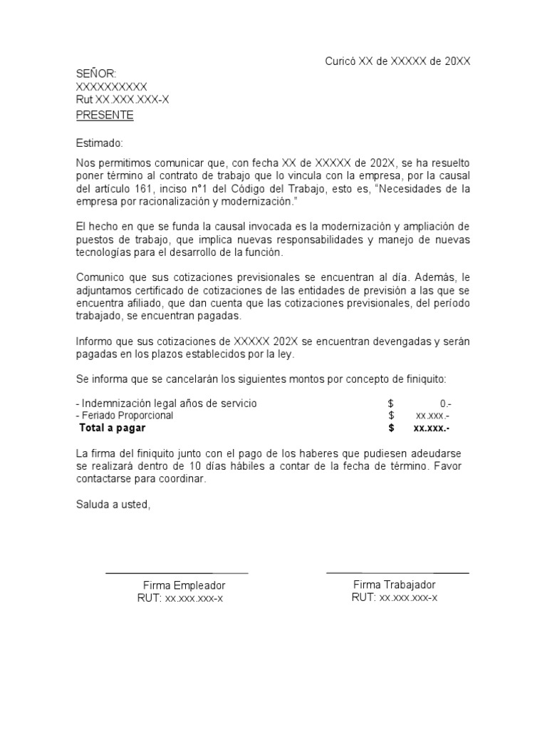 Modelo Carta De Aviso Pdf