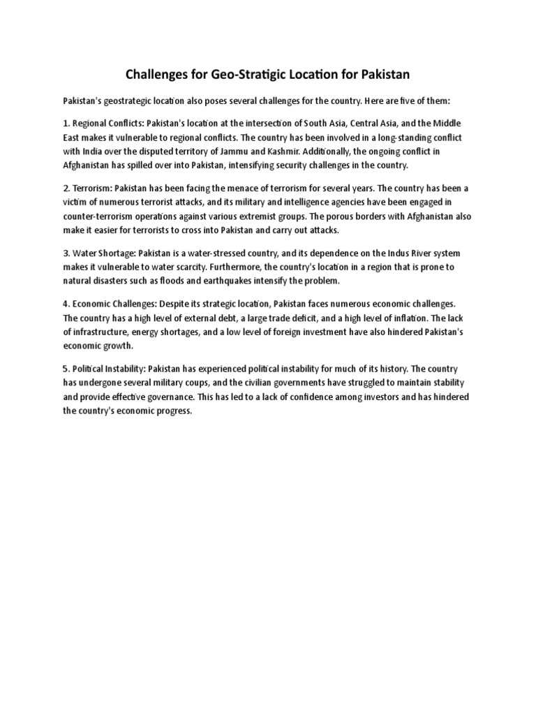 Pakistan’S Geographic Challenge – RPZGIY