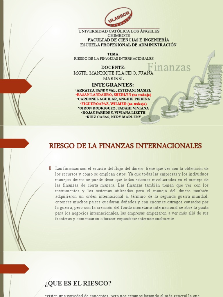 Riesgos en Finanzas Internacionales | PDF | Economía Internacional ...
