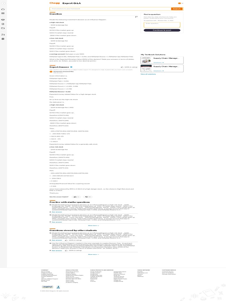 B01 Model The Following Investment Decision As An Infl... PDF