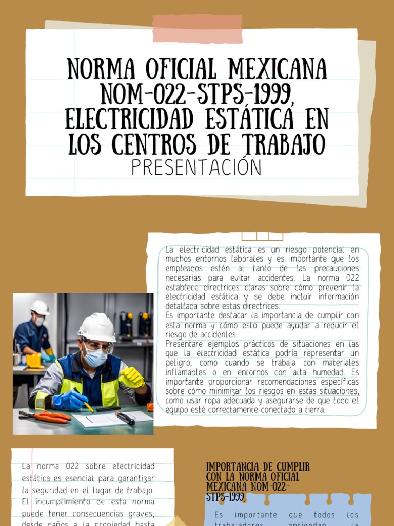 Cumplimiento de la NOM-022-STPS-1999 | PDF | Descarga electrostática ...