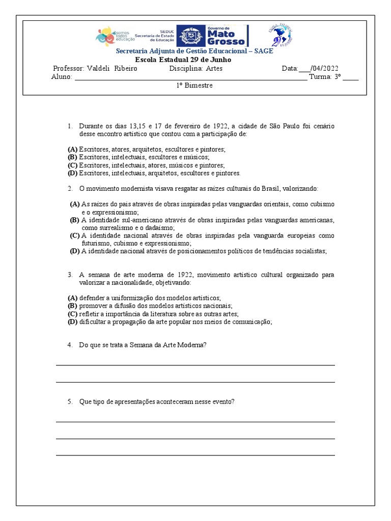 Prova 3 Ano Recuperação | PDF