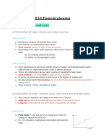 Business Studies - 2.3.2 Financial Planning - Notes