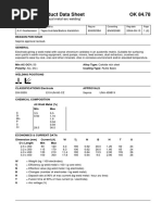 Product Data Sheet OK 84.78: E 'Manual Metal-Arc Welding'