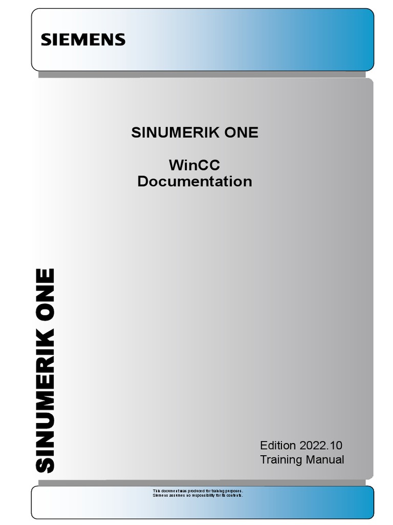 SINUMERIK ONE WinCC Training Manual | PDF | Microsoft Windows ...