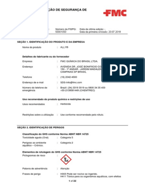 PANZER MAX 750 WG, PDF, Primeiros socorros