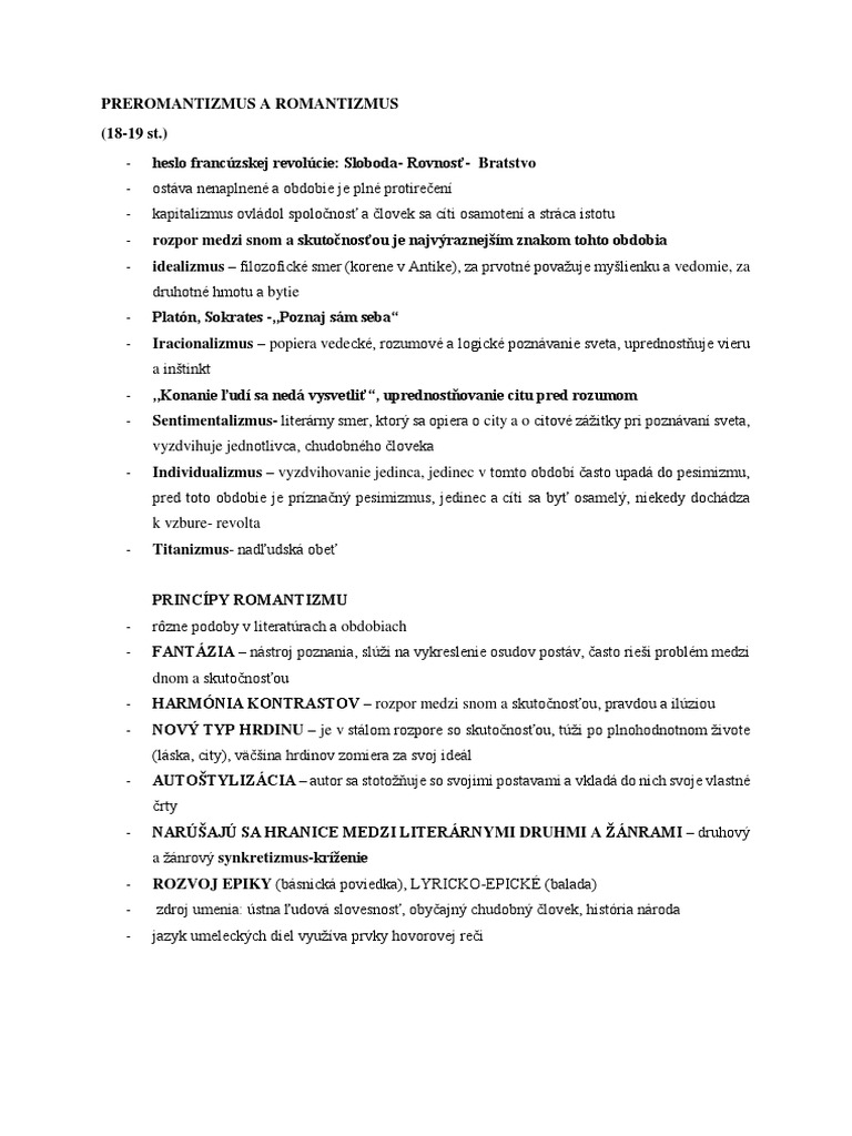 Svetový Romantizmus | PDF