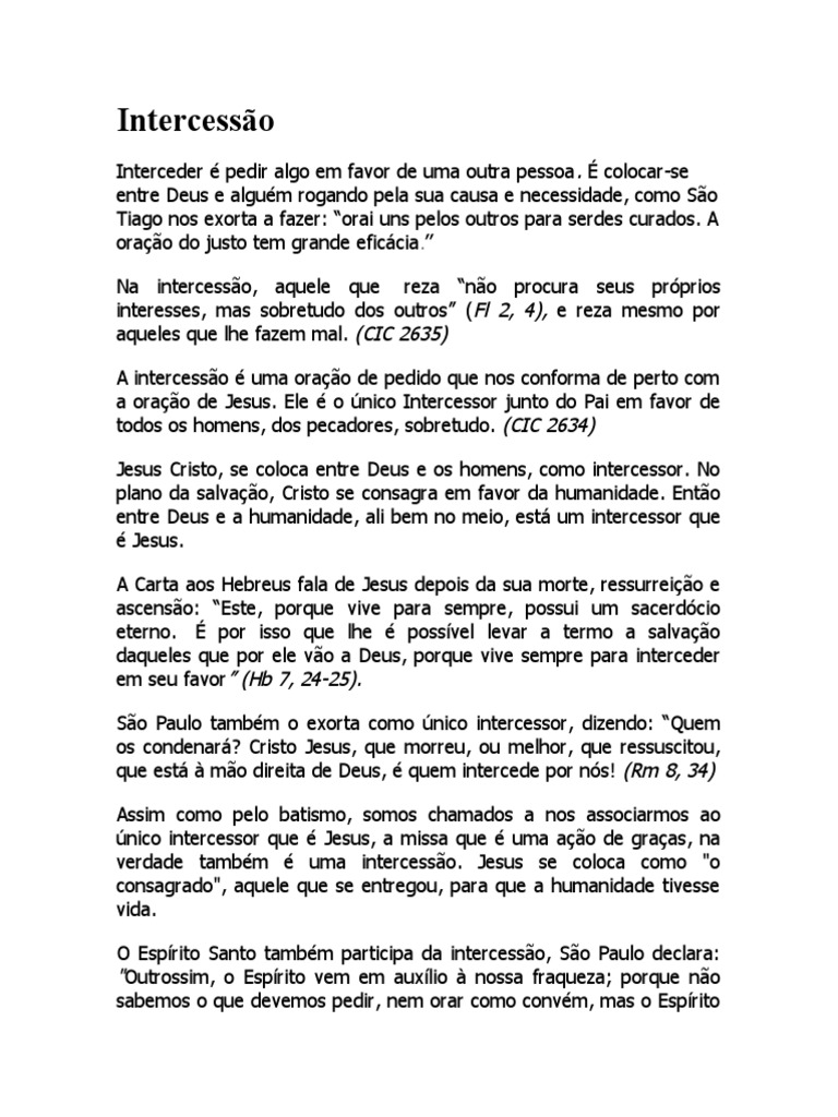 Intercessão | PDF | Oração | Jesus
