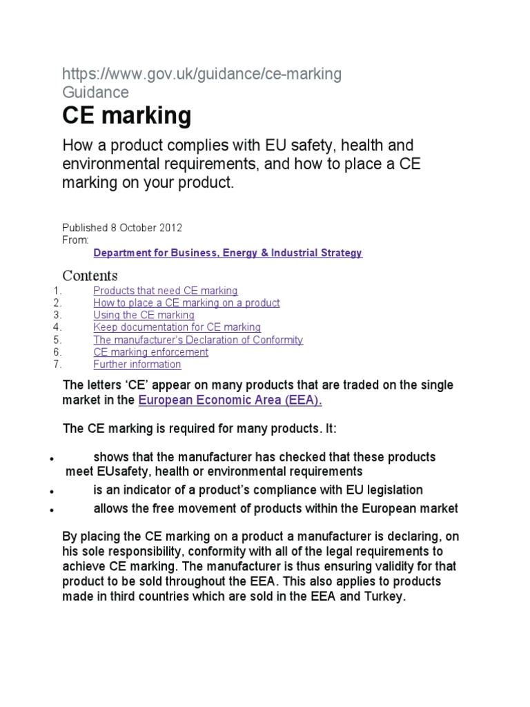 CE Marking Guidance by UK Govt PDF