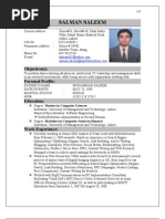 Salman Saleem CV Senior SEO Analyst