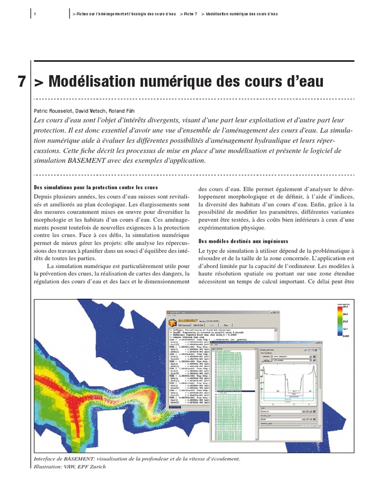 Modélisation numérique des cours d'eau | PDF | Barrage | Simulation par ...
