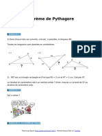 Theoreme de Pythagore Exercices de Maths en 4eme Corriges en PDF