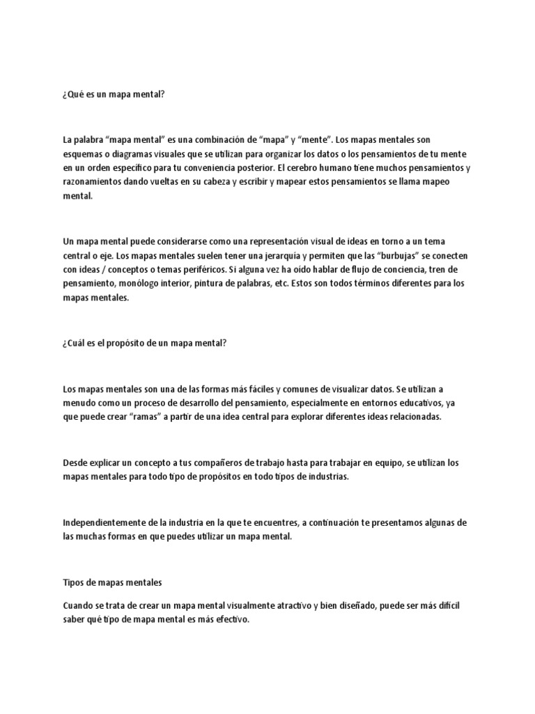 Qué Es Un Mapa Mental | PDF | Mente | Pensamiento