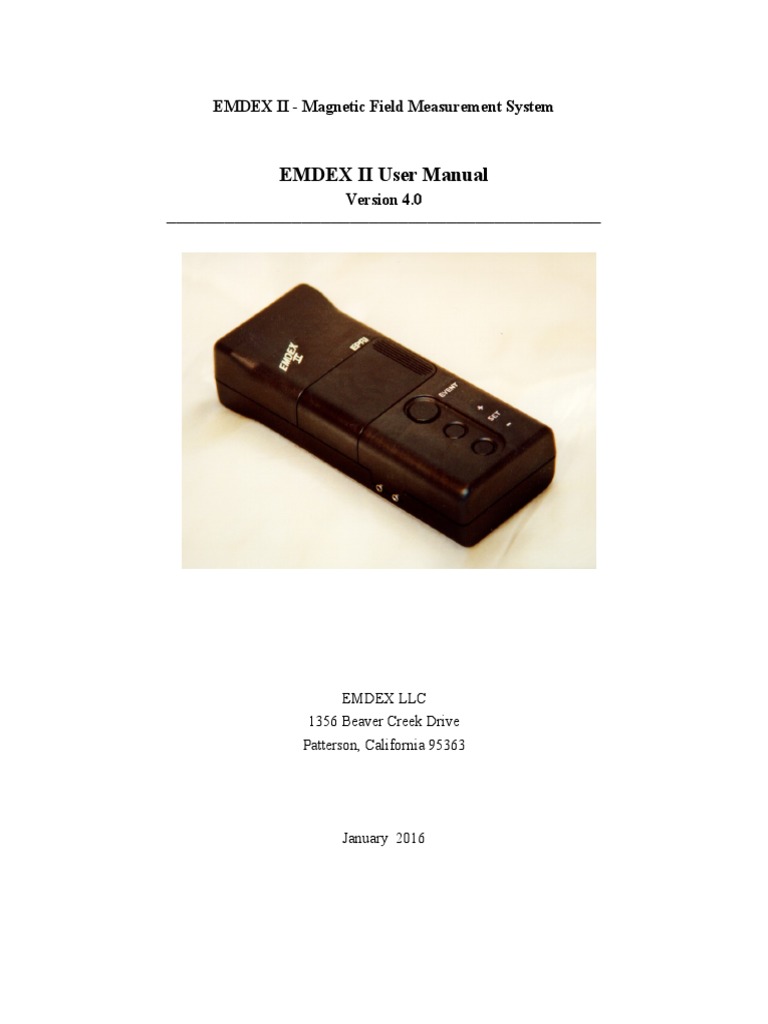 EMDEX II User Manual Overview | PDF | Usb | Analog To Digital Converter