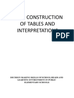 Data Construction of Tables and Interpretation