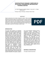 Comparative Investigation of Organic Compounds in Terms of Their Physical Proprerties and Behavior Towards Ignition