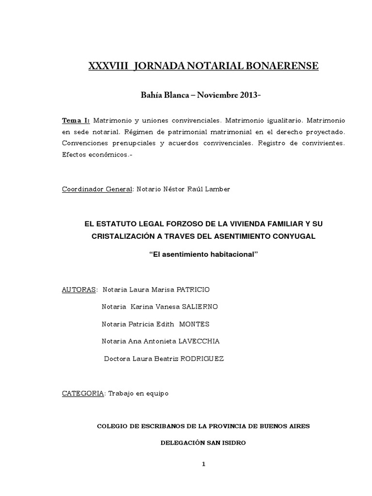 Protección de la Vivienda Familiar en Matrimonio | PDF | Matrimonio ...