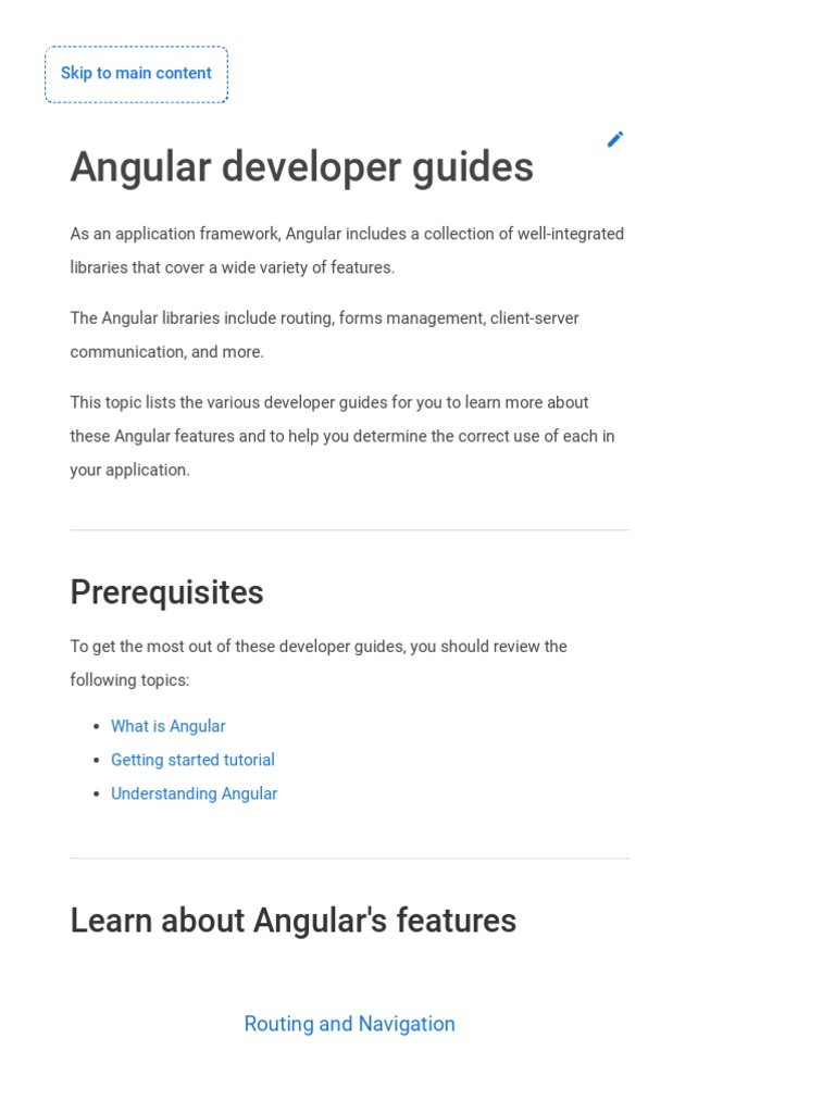 Angular Developer Guides Overview | PDF | World Wide Web | Internet & Web