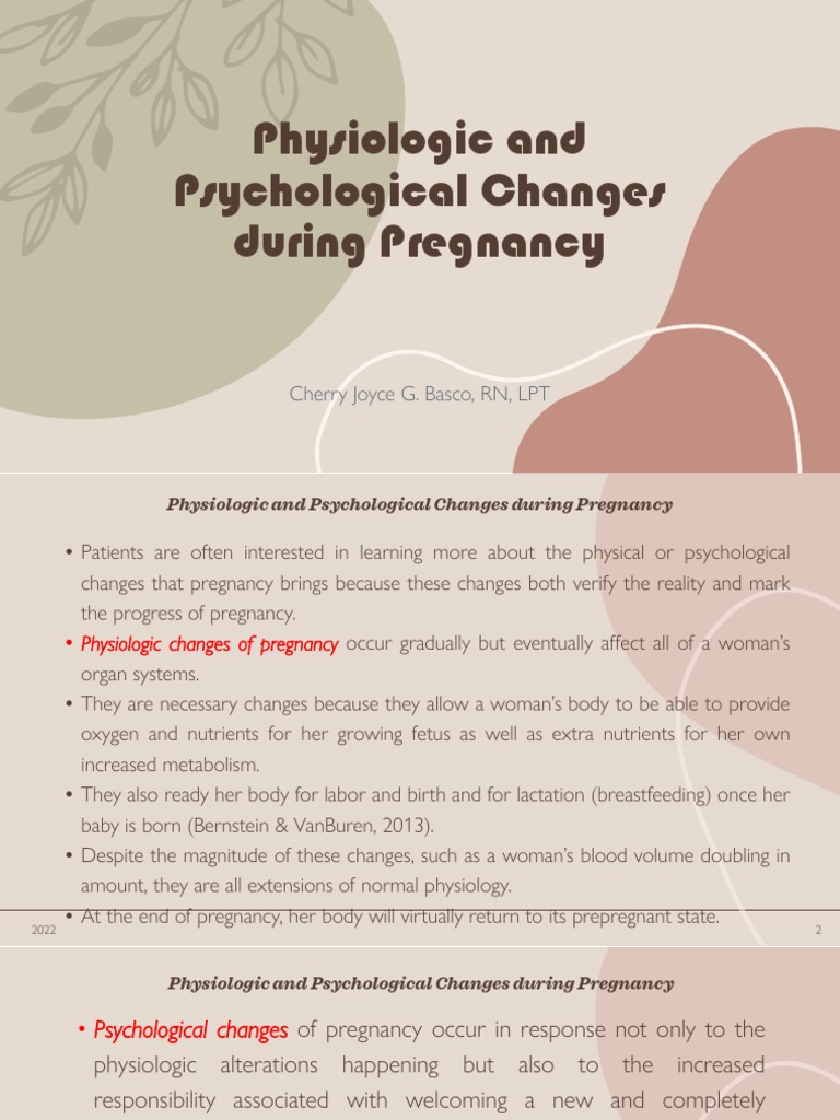 Physiological and Psychological Changes in Pregnancy | PDF | Pregnancy ...
