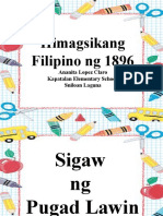 Himagsikang Filipino NG 1896: Ananita Lopez Claro Kapatalan Elementary School Sniloan Laguna