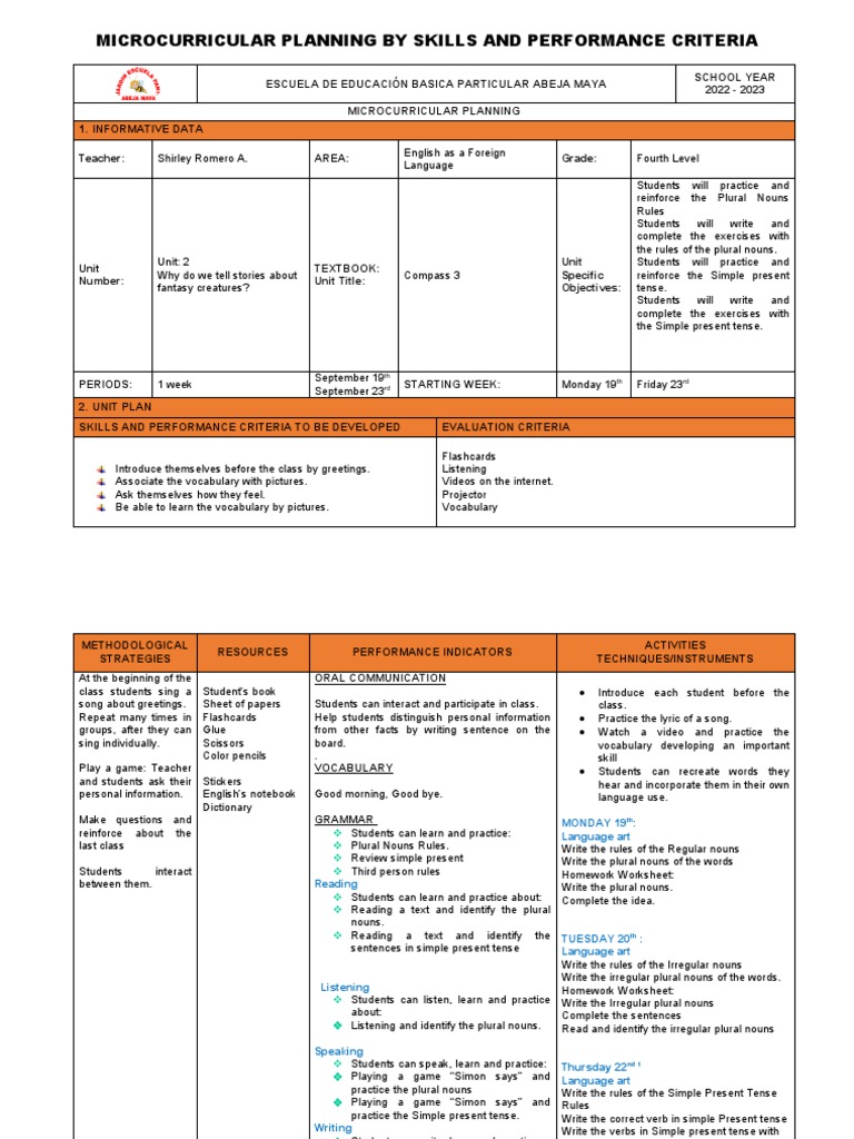 Format Of Criteria Plural