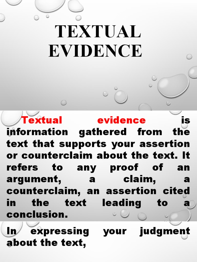 Textual Evidence | PDF | General Fiction