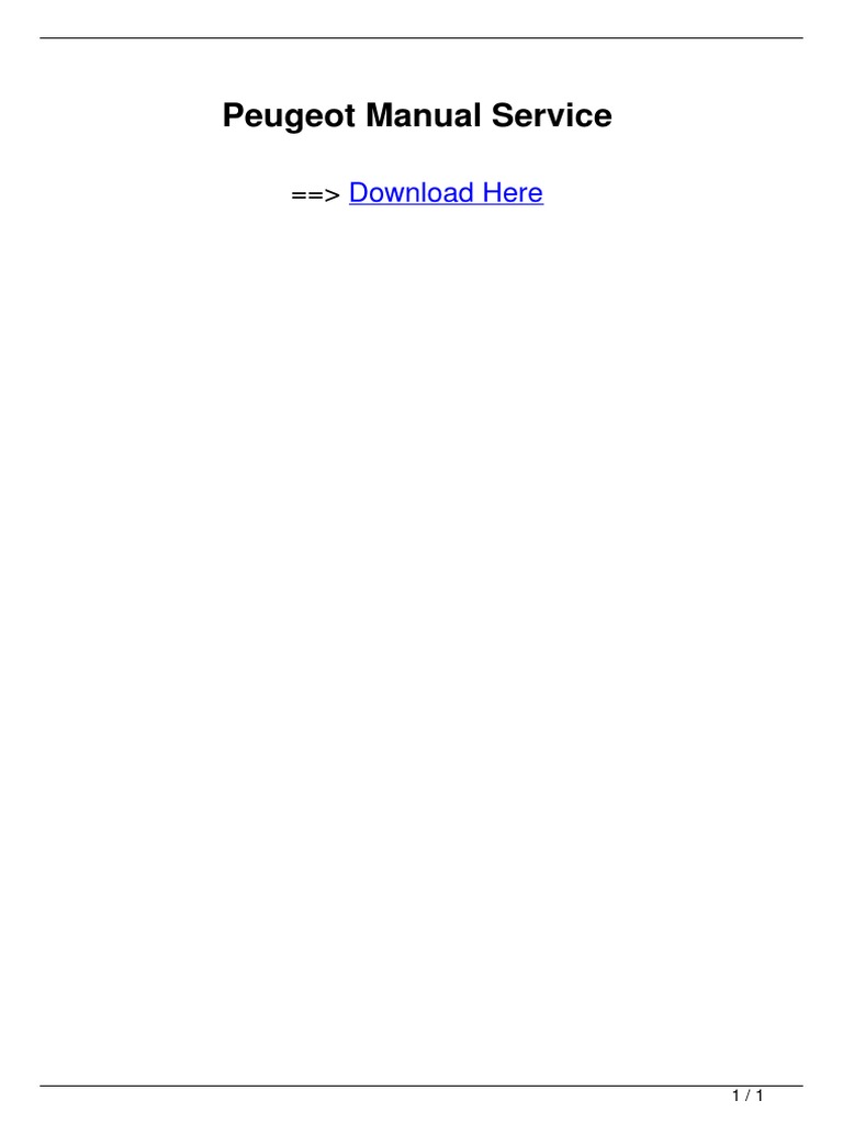 Peugeot Manual Service PDF
