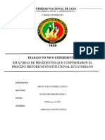 Bitacoras de Presidentes Que Conformaron El Proceso Historicoconstitucional Ecuatoriano