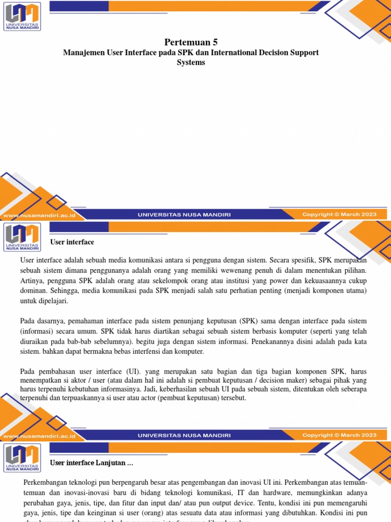 Manajemen User Interface pada SPK | PDF