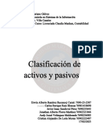 Clasificacion de ACTIVOS Y PASIVOS
