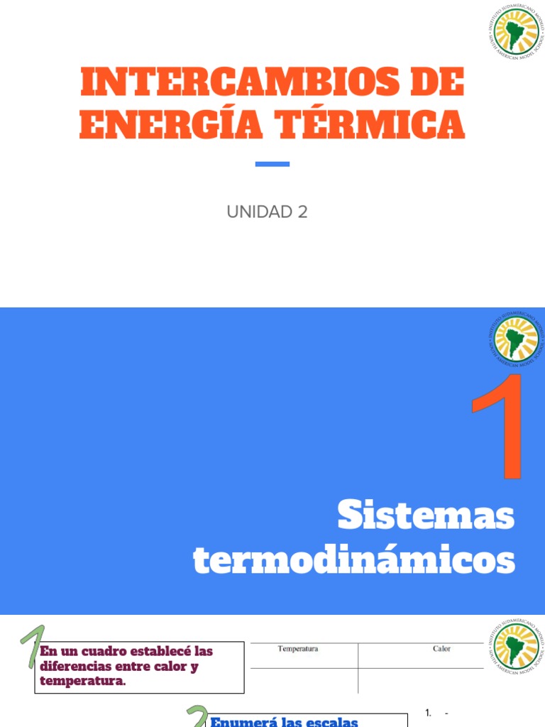 Unidad 2 Intercambios de Energía PDF