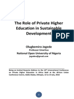 The Role of Private Higher Education Institutions in Sustainable Dev