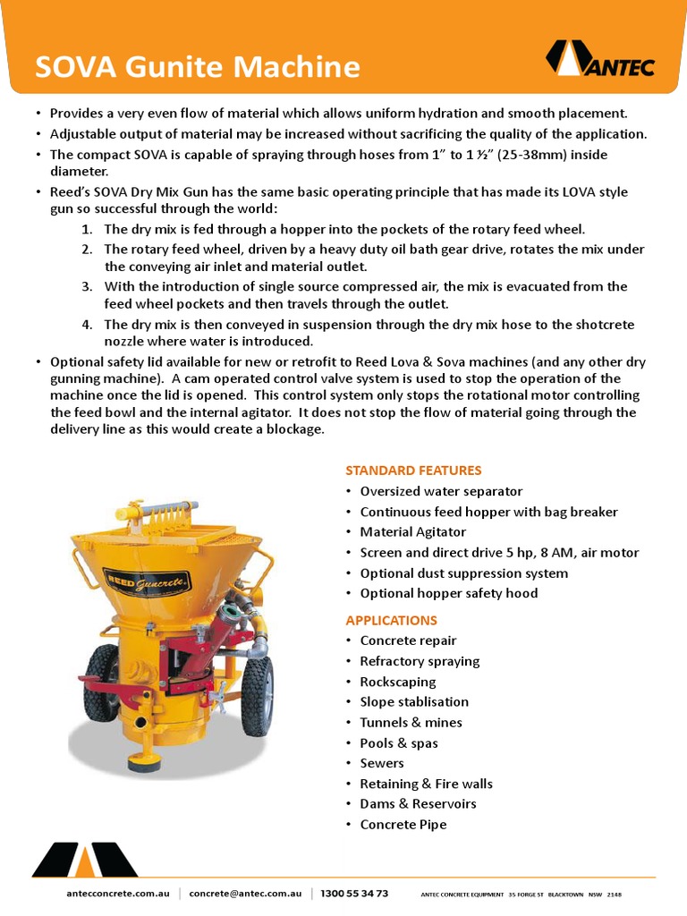 Sova Gunite Machine | PDF | Gas Technologies | Civil Engineering