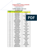 XII A PE Project List