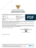 Pemerintah Republik Indonesia Perizinan Berusaha Berbasis Risiko NOMOR INDUK BERUSAHA: 1703230000123