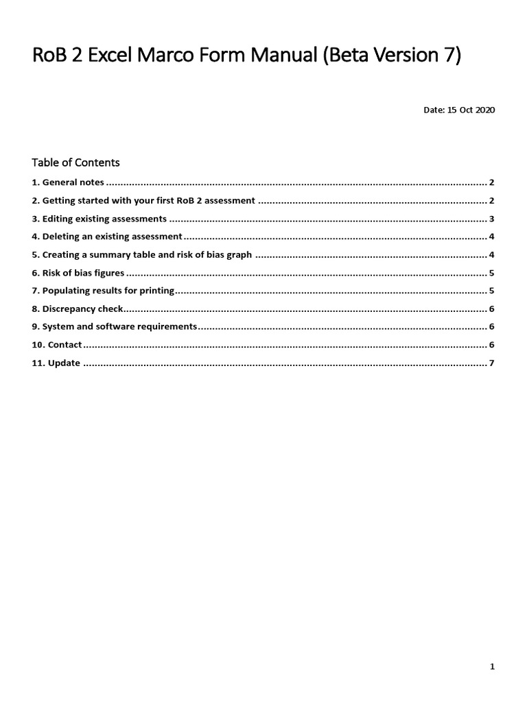 Rob2 Excel Instruction V7 Pdf Microsoft Excel Risk