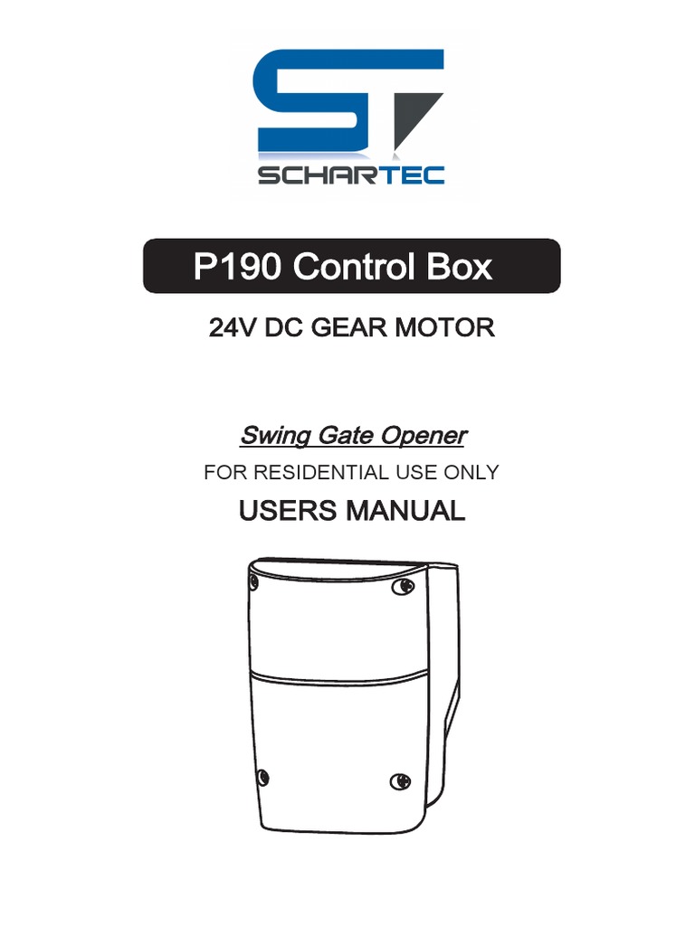 PC190 Control Box User Manual | PDF | Safety | Door
