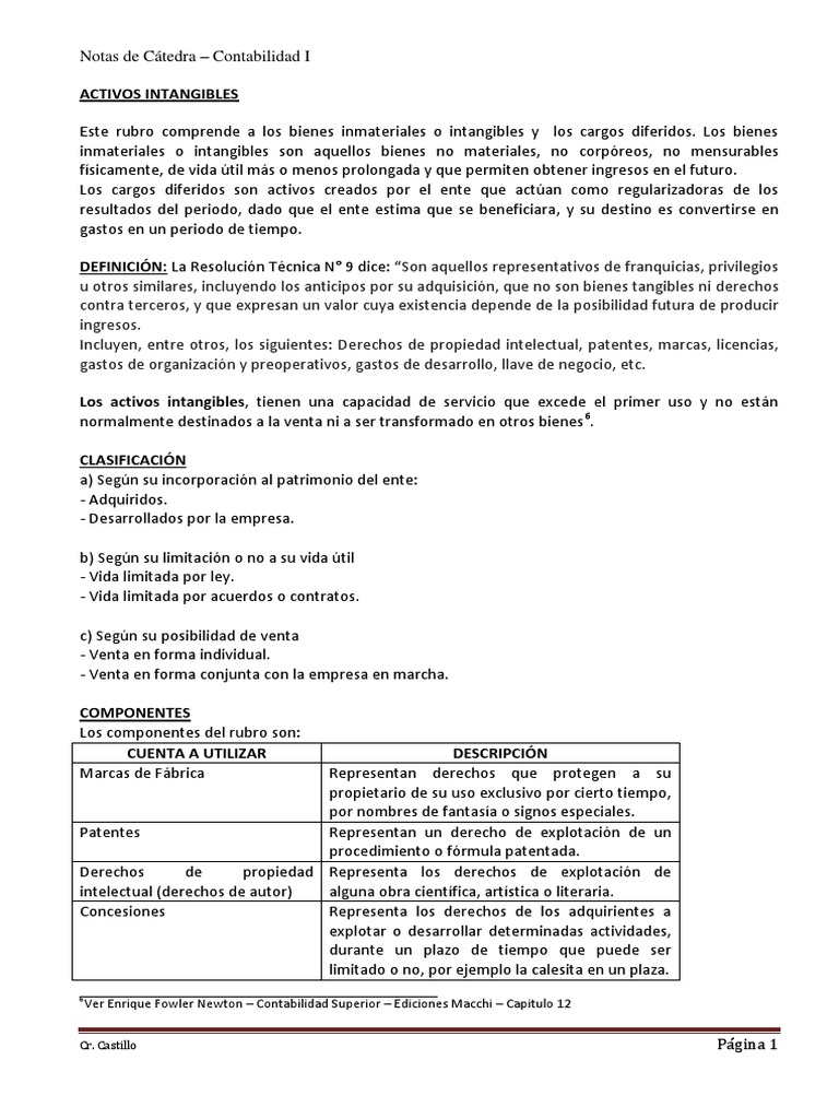 Activos Intangibles | PDF | Activo intangible | Contabilidad