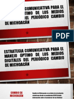 Estrategia Comunicativa para El Manejo Óptimo de Los Medios Digitales Del Periódico Cambio de Michoacán