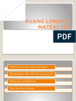 Ruang Lingkup Materi Ipa