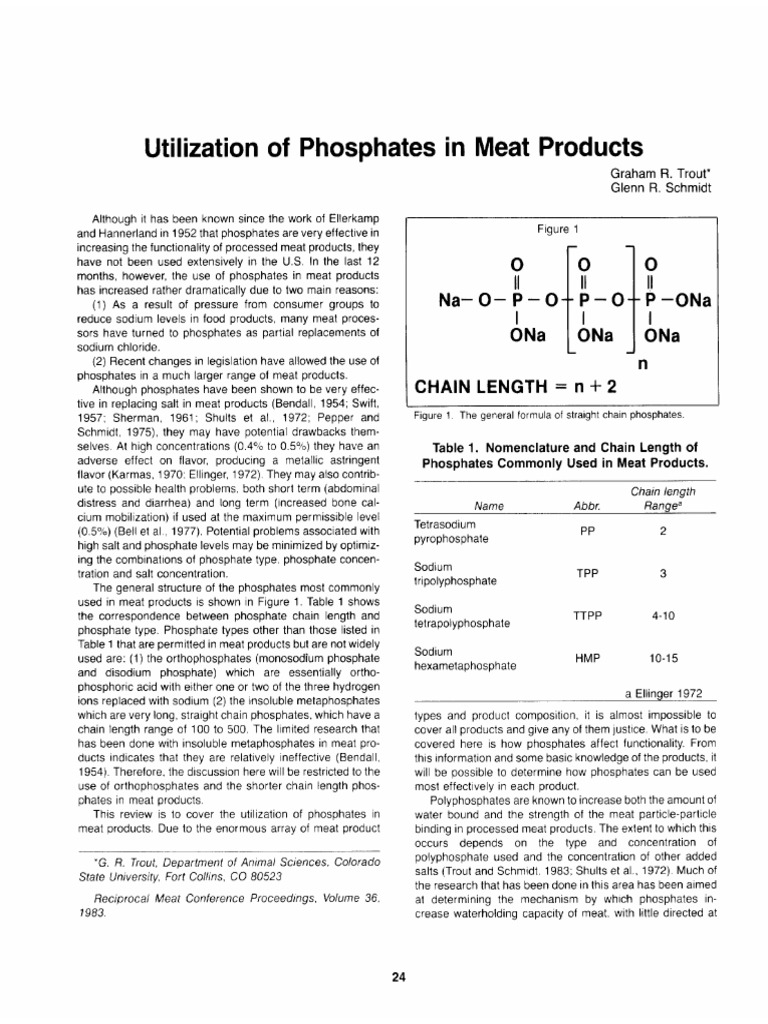 utilizationofphosphatesinmeatproducts PDF Phosphate Chelation