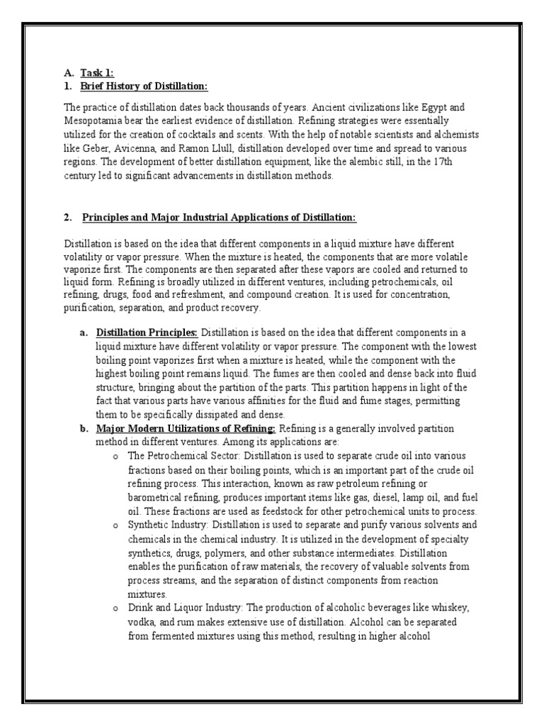 Brief History of Distillation PDF Distillation Oil Refinery