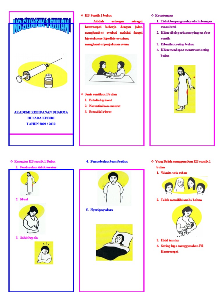 Leaflet KB Suntik 1 Bulan Sekali | PDF