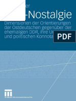 Katja Neller (Auth.) - DDR-Nostalgie_ Dimensionen Der Orientierungen Der Ostdeutschen Gegenüber Der Ehemaligen DDR, Ihre Ursachen Und Politischen Konnotationen-Vs Verlag Für Sozialwissenschaften (2006