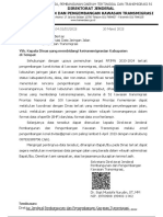 Surat Inventarisasi Jaringan Jalan Kawasan Transmigrasi