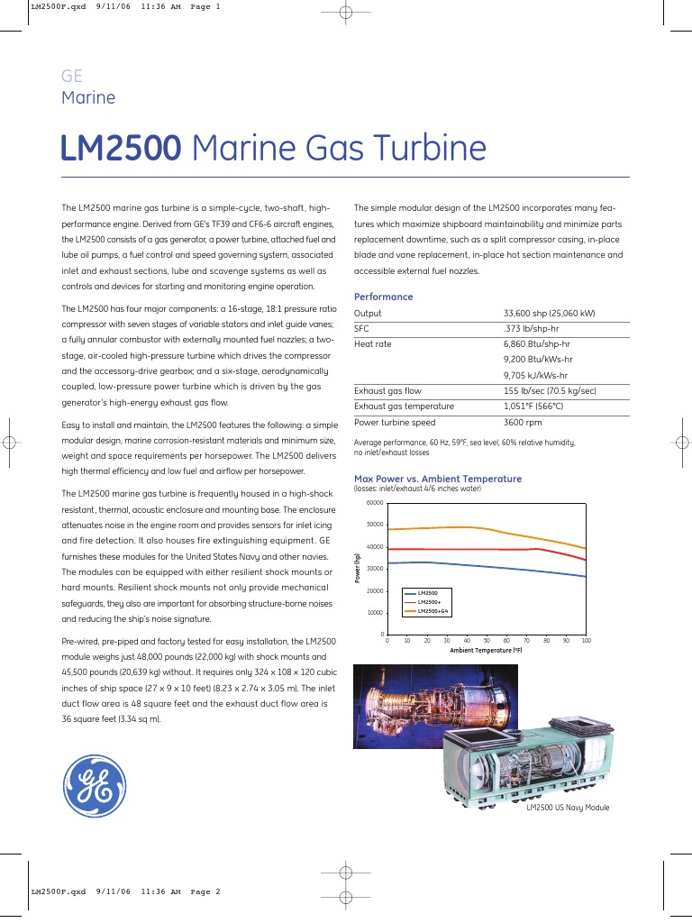 LM 2500 | PDF | Gas Turbine | Turbine