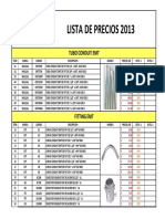 Lista de Precios 2013 Coinsa Conduit