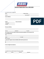 Placement Registration Form