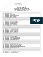 Class List of BSP 12007 As of Tuesday 24 January 2023