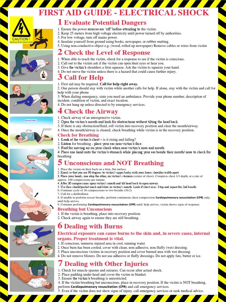 First Aid for Electrical Shock Guide | PDF | Burn | Cardiopulmonary ...